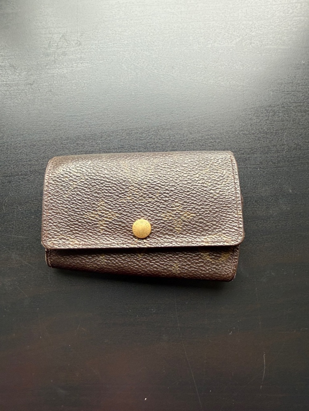 Louis Vuitton Brown Monogram Small Wallet with Gold Button key holder